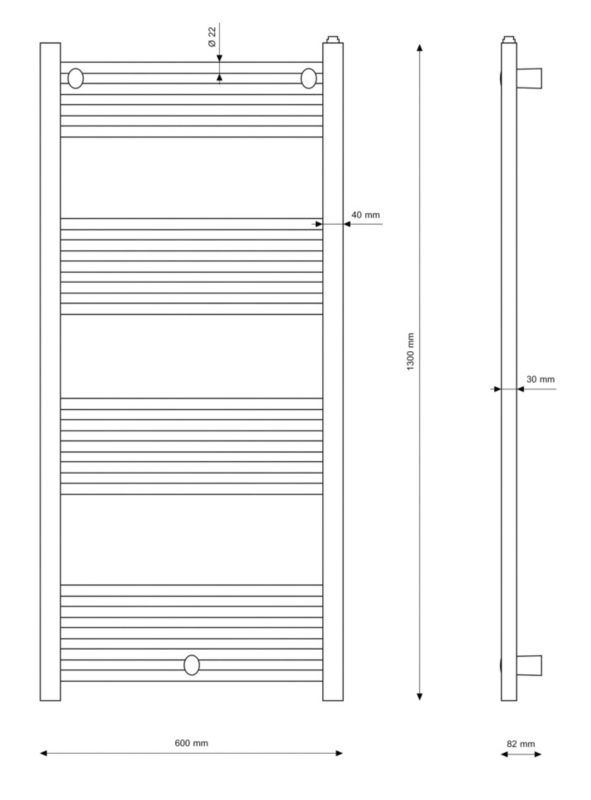 Håndklædetørrer Puerto 60x130 cm Sort