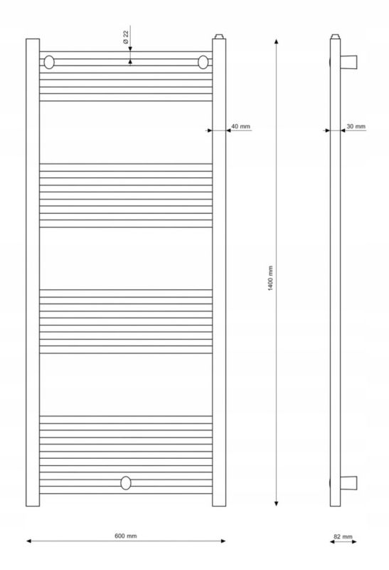 Håndklædetørrer Puerto 60x140 cm Hvid