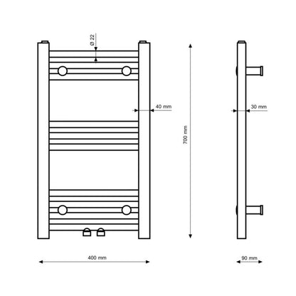 Håndklædetørrer Stigeformet Stål Væghængt