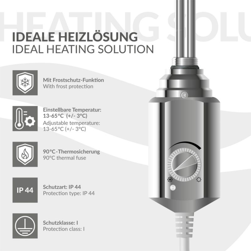 Håndklædetørrer Sahara 30x80 cm Krom 600W