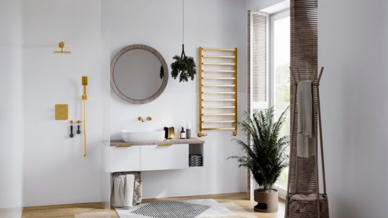 Håndklædetørrer AURUM UNO 110x53 cm Guld 275W