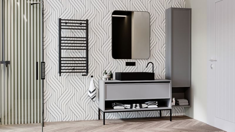 Håndklædetørrer Max 68x50 cm Sort Mat 257W