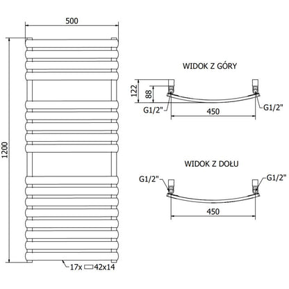 Mexen Bachus badeværelsesradiator 1200x500 hvid