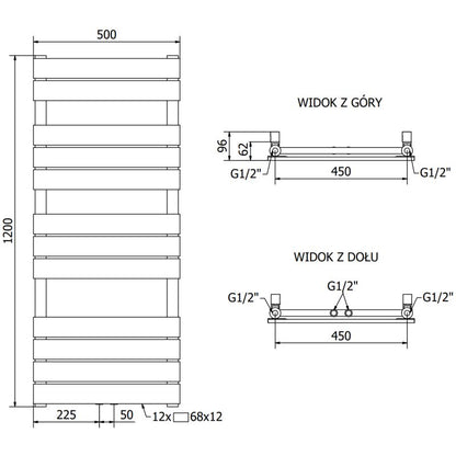 Mexen Ceres badeværelsesradiator 1200x500 sort