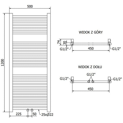 Mexen Mars badeværelsesradiator 1200x500 krom