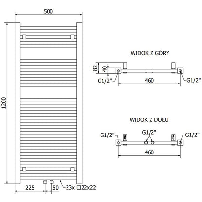 Mexen Pluton badeværelsesradiator 1200x500 krom