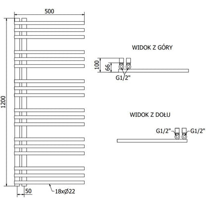 Mexen Neptun badeværelsesradiator 1200x500 mm hvid