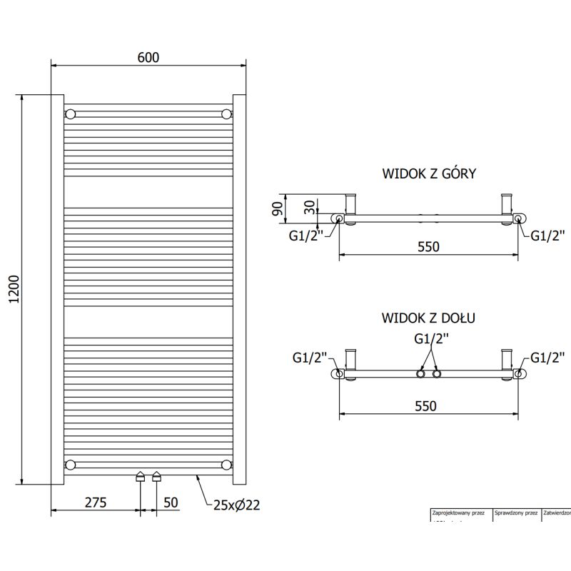 Mexen badeværelsesradiator 1200x600 Mars guldfinish