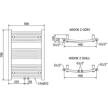 Mexen Ares badeværelsesradiator 700x500 i guld