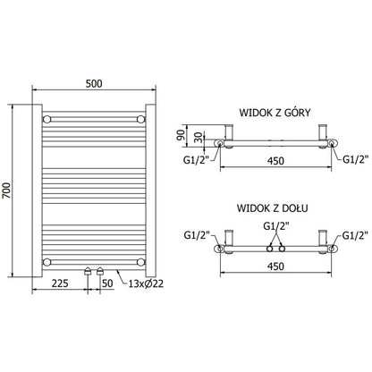 Mexen badeværelsesradiator 700x500 Mars krom