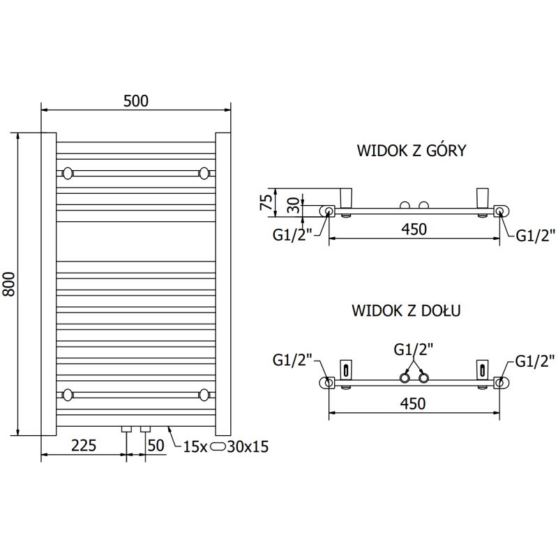 Mexen Hades badeværelsesradiator 800x500 i guld