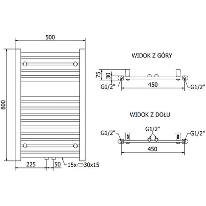 Mexen Hades badeværelsesradiator 800x500 i guld
