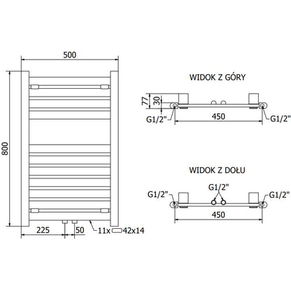 Mexen 800x500 Uran badeværelsesradiator i sort