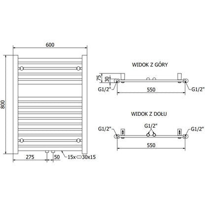 Mexen Hades badeværelsesradiator 800x600 sort
