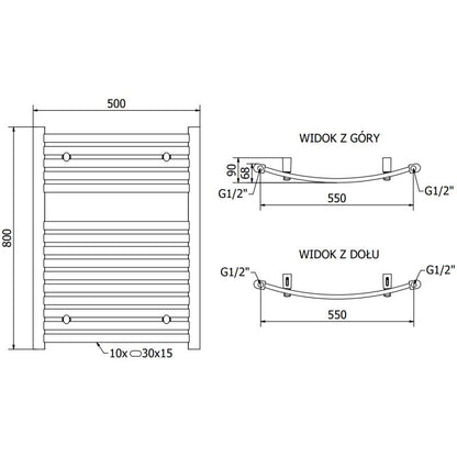 Mexen Helios badeværelsesradiator 800x600 sort