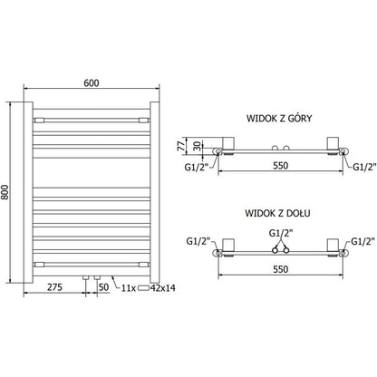Mexen 800x600 Uran antracit badeværelsesradiator