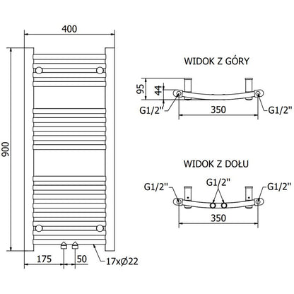 Mexen Ares badeværelsesradiator 900x400 antracit