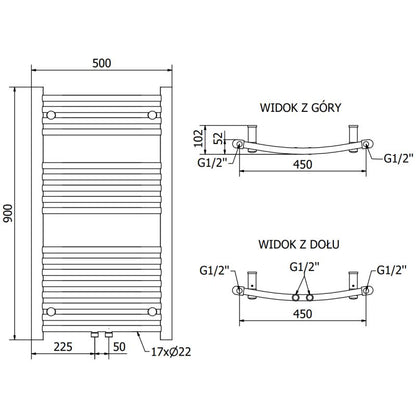 Mexen Ares badeværelsesradiator 900x500 antracit