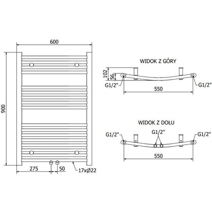 Mexen Ares badeværelsesradiator 900x600 hvid