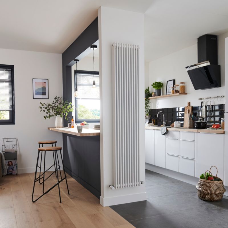 Dekorativ radiator GoodHome Kensal 180 x 36 cm hvid