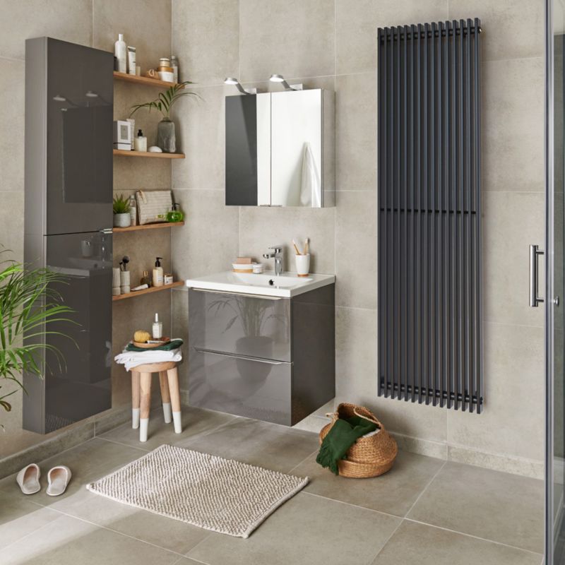 Dekorativ radiator GoodHome Kensal 180 x 50 cm antracit