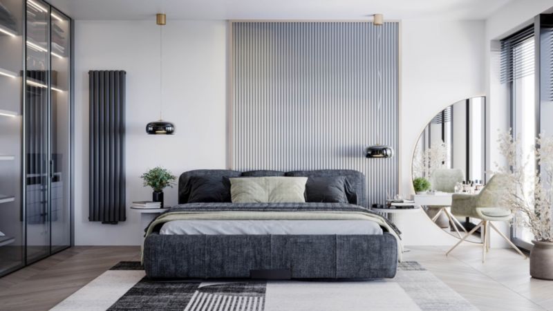 Dekorativ radiator Luxrad Oval dobbelt 170 x 41 cm antracit