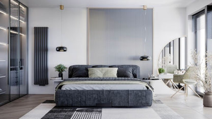 Dekorativ radiator Luxrad Oval dobbelt 170 x 41 cm antracit