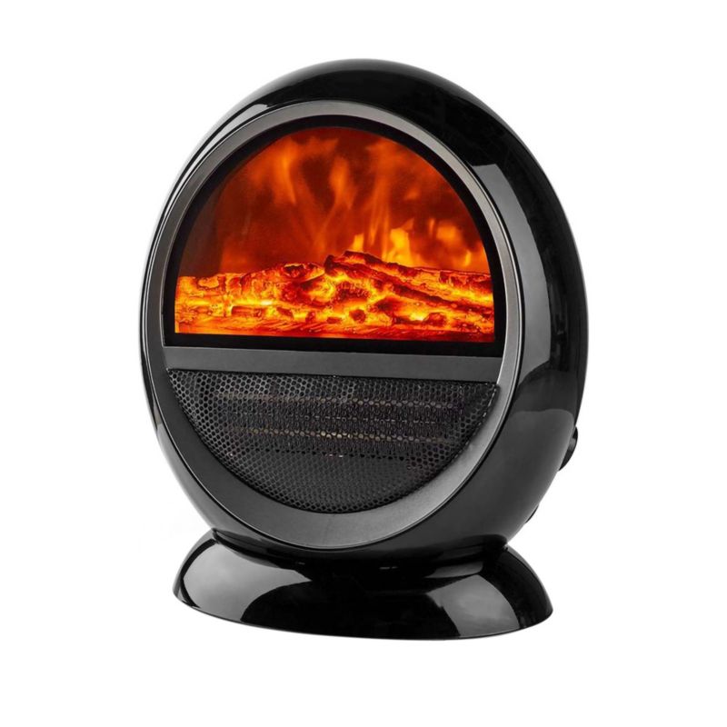 Varmeblæser Ovenia 2000 W med Flammeeffekt Sort