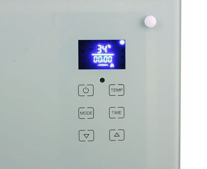 Glaskonvektor 1000W Hvid med Fjernbetjening