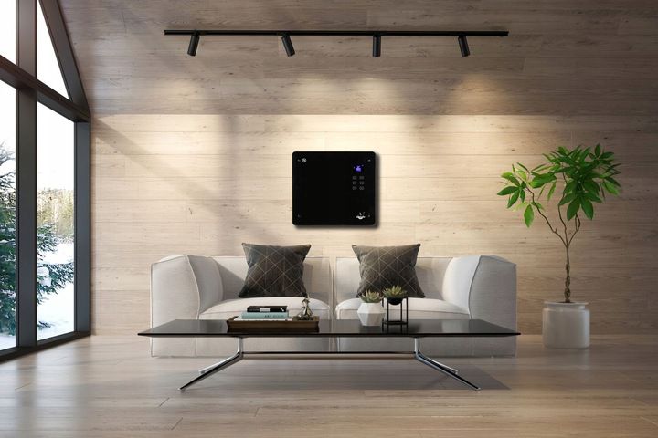 El-radiator Glas 1000W Sort med Fjernbetjening