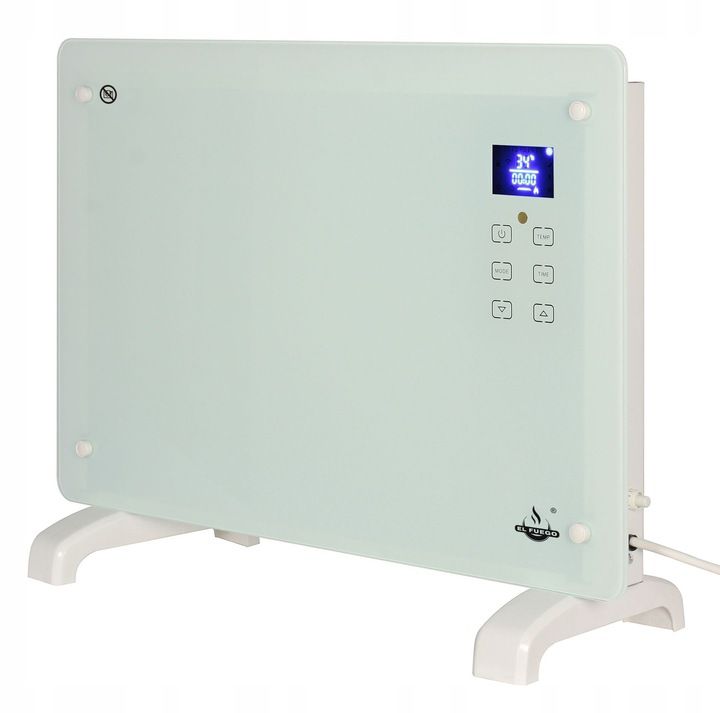 El-radiator Glas 1500W Hvid med Fjernbetjening