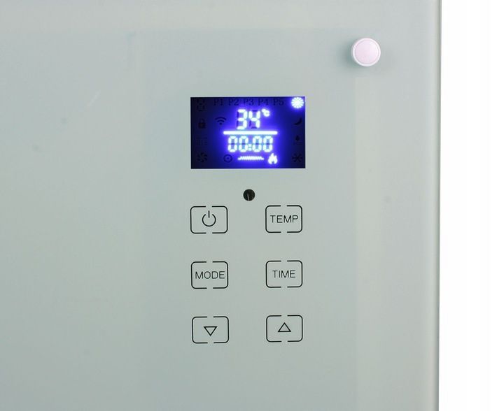 El-radiator Glas 1500W Hvid med Fjernbetjening