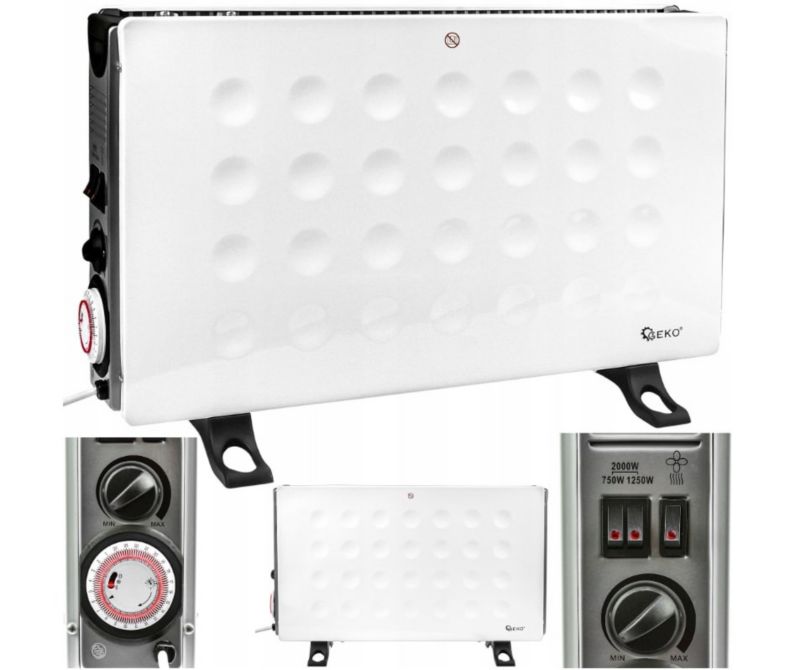Konvektor Radiator 2000W med Termostat Hvid | DL06D