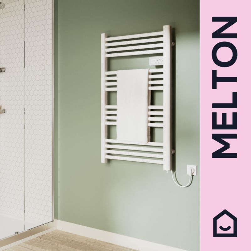 Elektrisk Håndklædetørrer Melton 96x54 cm 500W Hvid