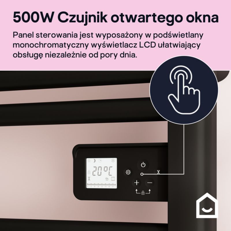 Elektrisk Håndklædetørrer Melton 96x54 cm 500W Sort