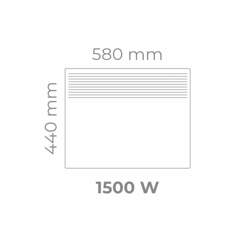 El-Radiator Konvektor 1500W 58x44 cm Hvid IP24 | 3465700054031