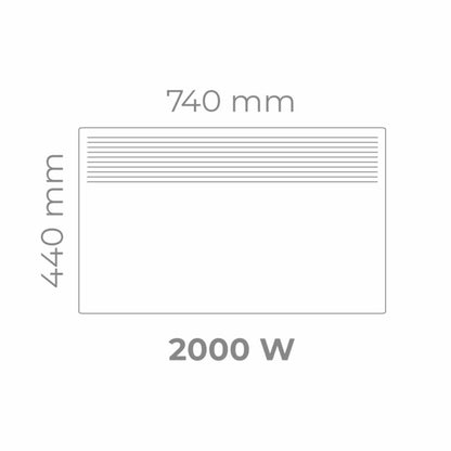El-Radiator Konvektor 2000W 74x44 cm Hvid IP24