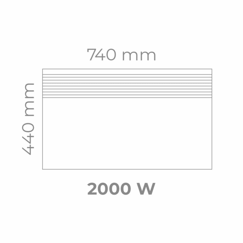 Elradiator Tactic 2000W Wi-Fi 74x44 cm Hvid IP24