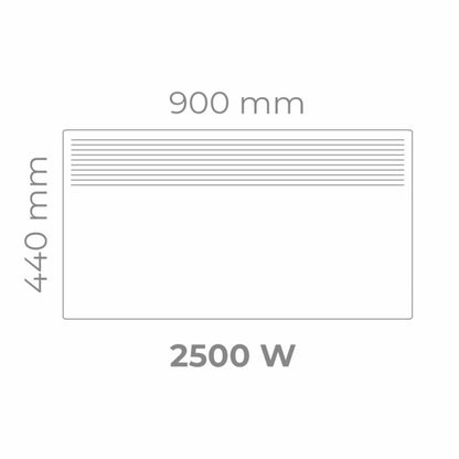 El-Konvektor Tactic 2500W 90x44 cm Hvid IP24