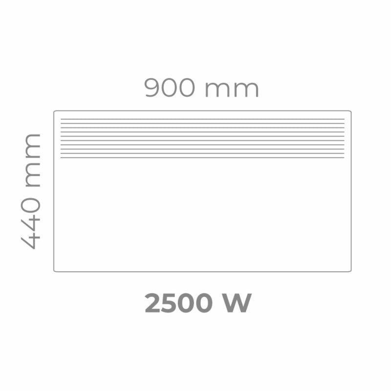 El-Konvektor Tactic 2500W 90x44 cm Hvid IP24