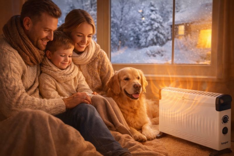 Konvektorradiator 2000W med Termostat Hvid | 5905811978478