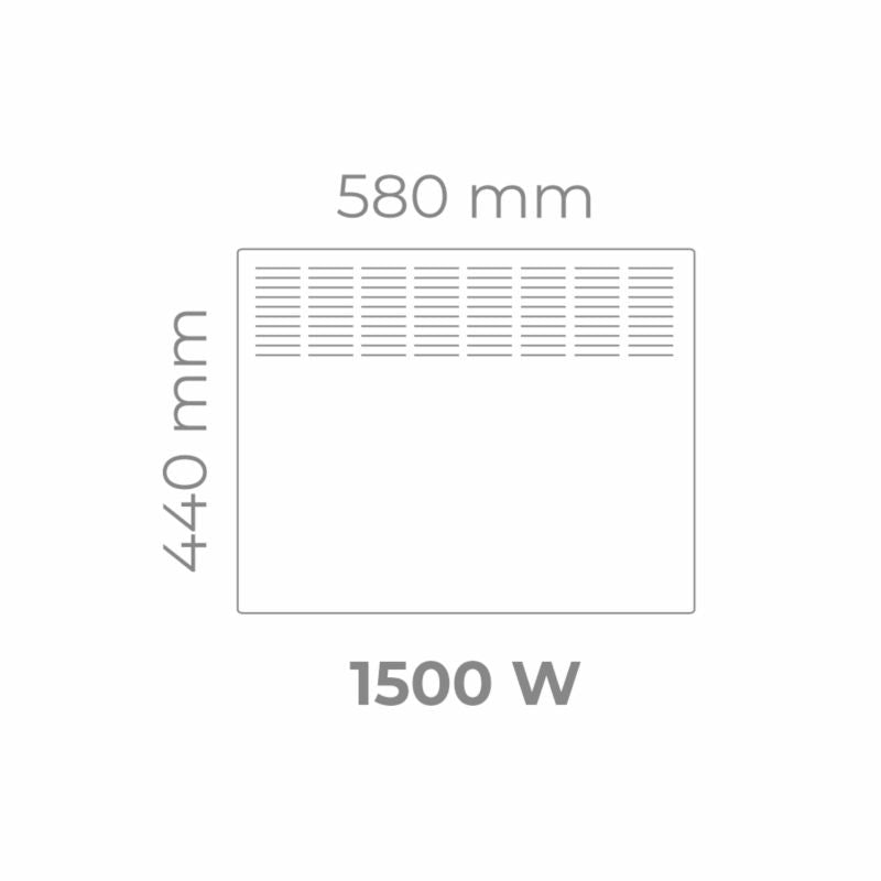 El-Radiator BASIC D 1500W 58x44 cm Hvid IP24
