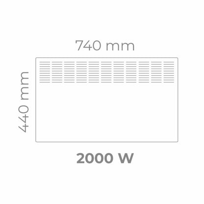 El-Konvektor BASIC D 2000W 74x44 cm Hvid IP24 | 3465700051030
