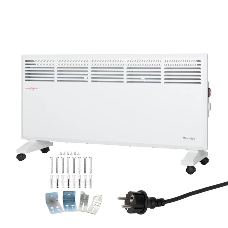 El-Konvektorradiator EWN 2500W 89x40 cm Hvid