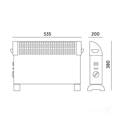 Konvektor Radiator SONDO 2000W Turbo Hvid