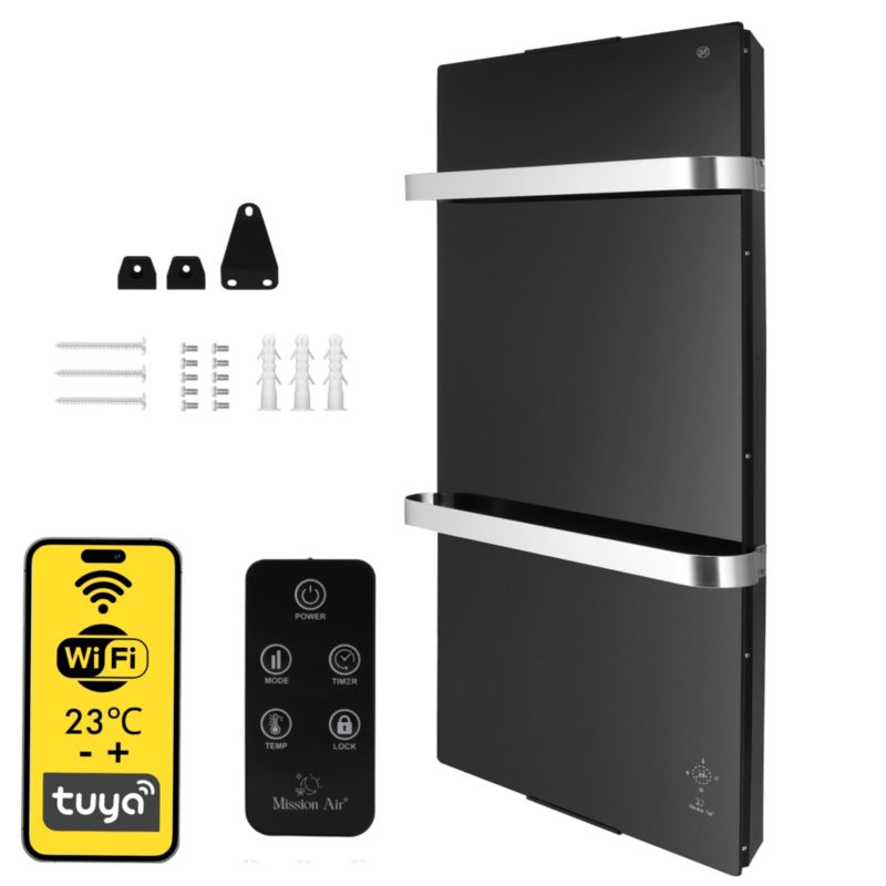 Konvektorradiator Neapol 1200W WiFi Sort