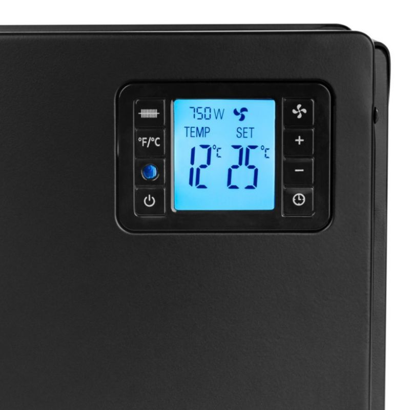 Konvektorradiator CH7100 LCD 2000W 60x21x37,5 cm Sort