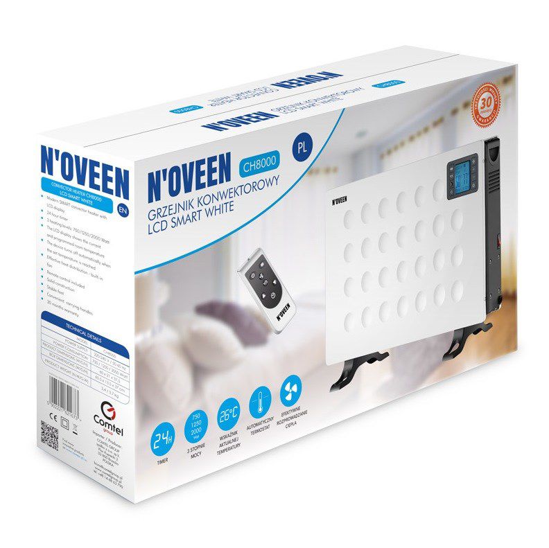 Konvektor Radiator CH8000 LCD 2000 W 60x21x37,5 cm Hvid