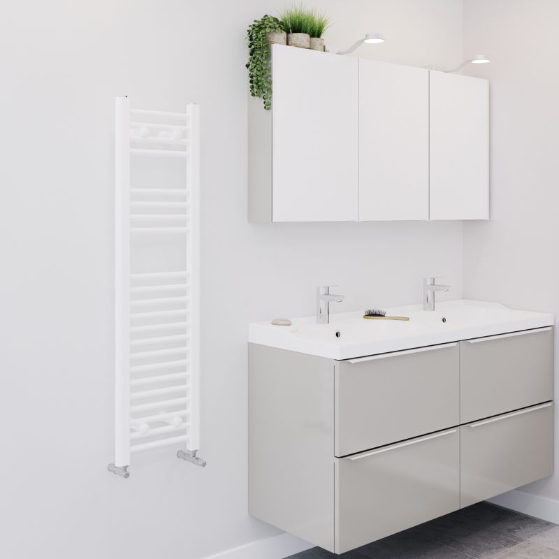 Blyss flad badeværelsesradiator 1100 x 300 mm hvid