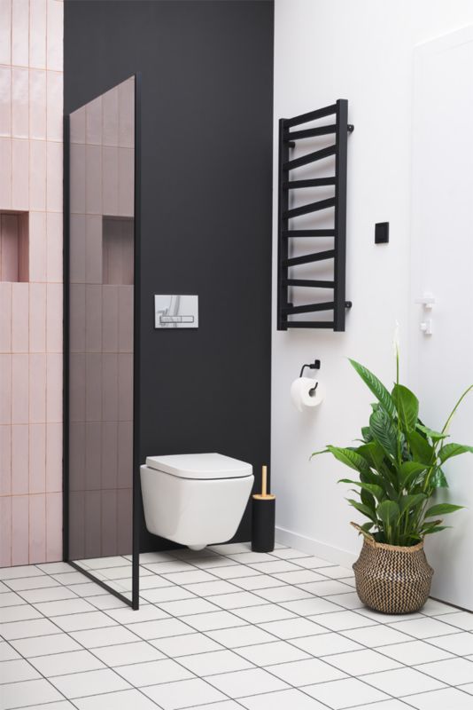 Badeværelsesradiator Cyrkon 75 x 50 cm mat sort